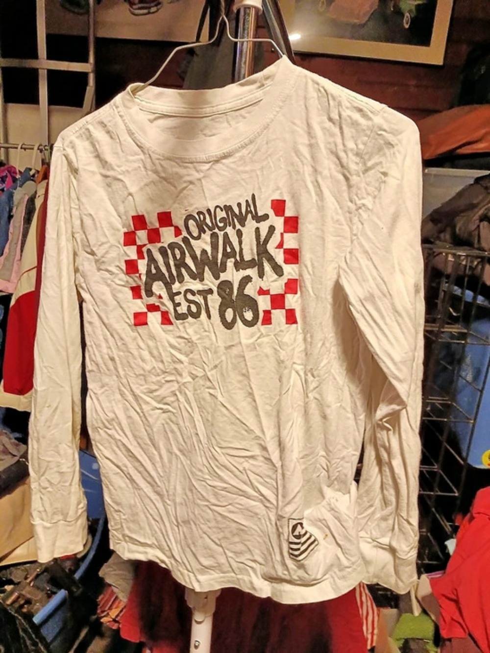 Airwalk Long Sleeve Graphic Tee in White & Red